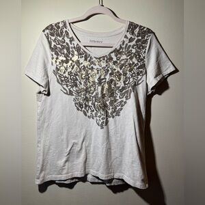 Zenergy by Chico’s metallic animal print short‎ sleeve tee women’s M Chico’s 2